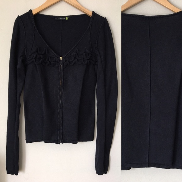 Leifsdottir Anthropologie Zip Ruffle Cardigan - Picture 2 of 7